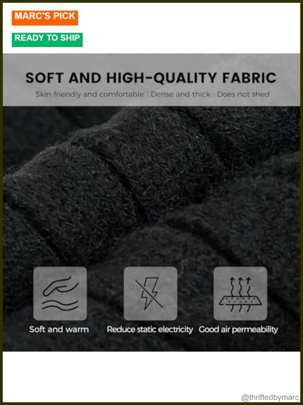 Winter Beanie Hat Scarf Gloves Set, Knit Touch Screen Gloves, Fleece Lined